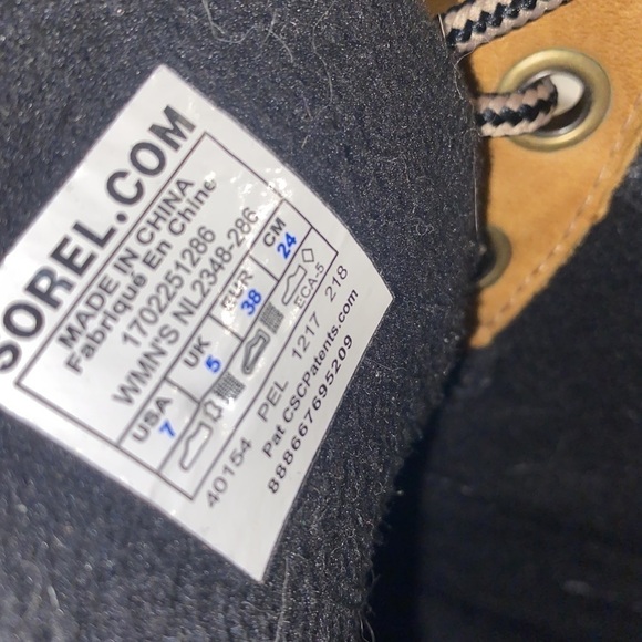 Sorel boots size 7 rubber waterproof quilted felt tan leather - Picture 4 of 6